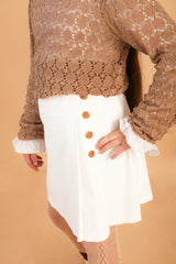 Ensemble Fille Marron & Jupe Blanche