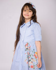 Robe bleu ciel pour fille