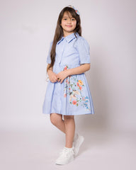 Robe bleu ciel pour fille