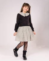 Ensemble Fille Automnal Chic – Noir & Carreaux