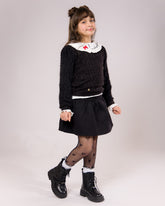 Ensemble Fille Noir & Blanc – Style Chic