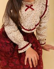 طقم بيج وبوردو للبنات