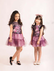 Ensemble violet 2 pièces pour fille