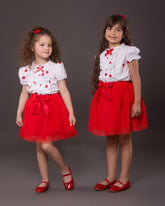 Ensemble jupe rouge pour fille