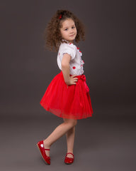 Ensemble jupe rouge pour fille