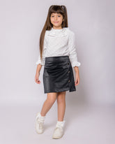 Ensemble Jupe noir Chemisier manches longues pour fille