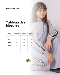 Survette Sport – Gris à Bandes Latérales Dorées pour fille