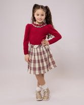 Ensemble Rouge jupe et chemise pour fille