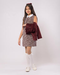 فستان روب غرونا غامق 2 قطع للبنات