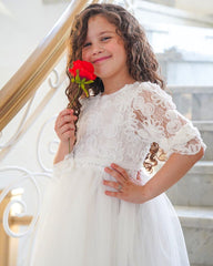 Robe Blanche dentellle pour fille