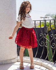 Ensemble Jupe Bordeaux Deux Pièces pour fille