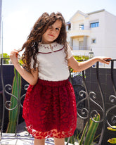 Ensemble Jupe Bordeaux Deux Pièces pour fille