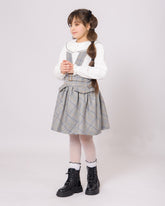 فستان سالوبت للبنات بمربعات