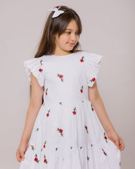 Robe Rosée Fleurie pour fille