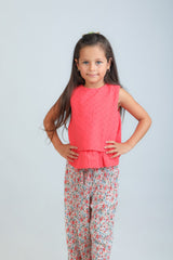 Ensemble Pantallon Fleuri pour Fille