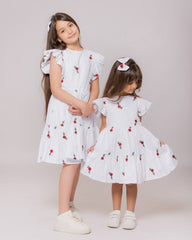 Robe Rosée Fleurie pour fille