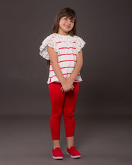 Ensemble pantallon rouge pour fille