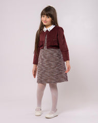 Robe Grenat foncé 2 pièces pour fille
