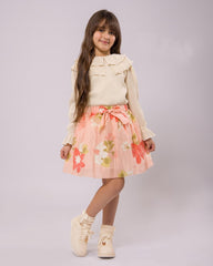 Ensemble Beige fleuri pour fille