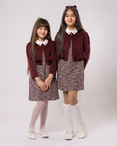 Robe Grenat foncé 2 pièces pour fille