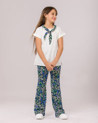 Ensemble Fille Blanc & Imprimé Floral