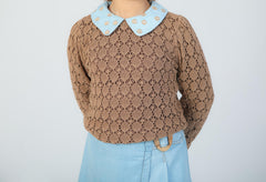 Ensemble Fille Marron & Jupe Bleu Ciel