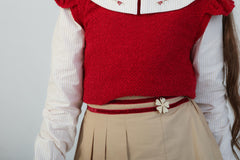 Ensemble Fille Rouge & Beige