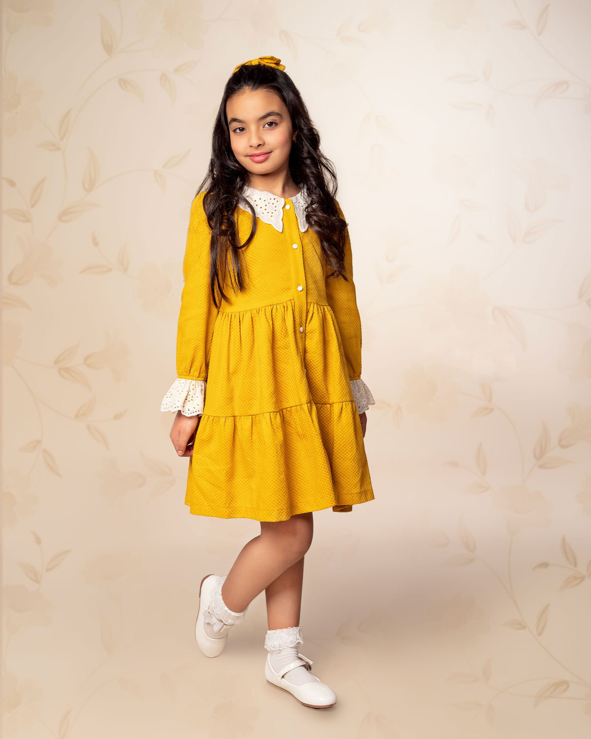 Robe moutard pour fille