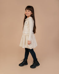 Robe Rayée Beige pour fille