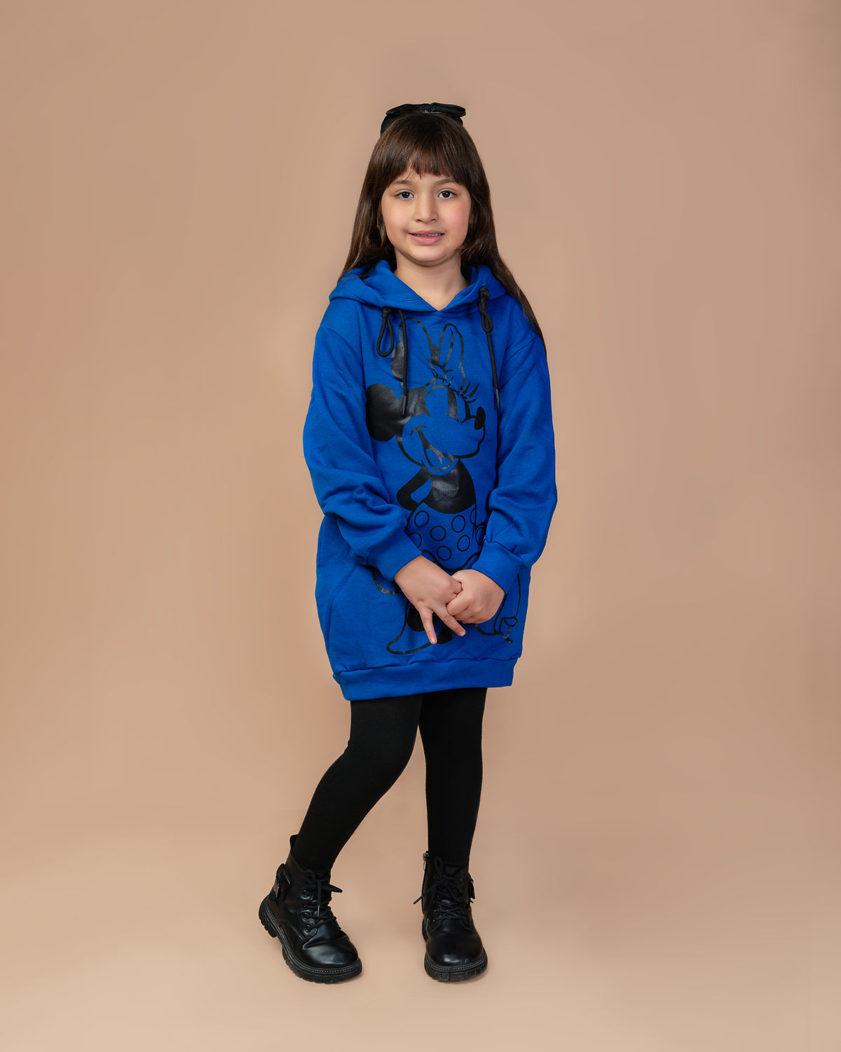 Sweats a capuche bleu pour filles