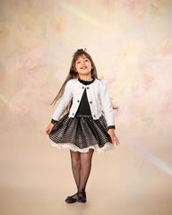 Ensemble blanc noir chic pour fille