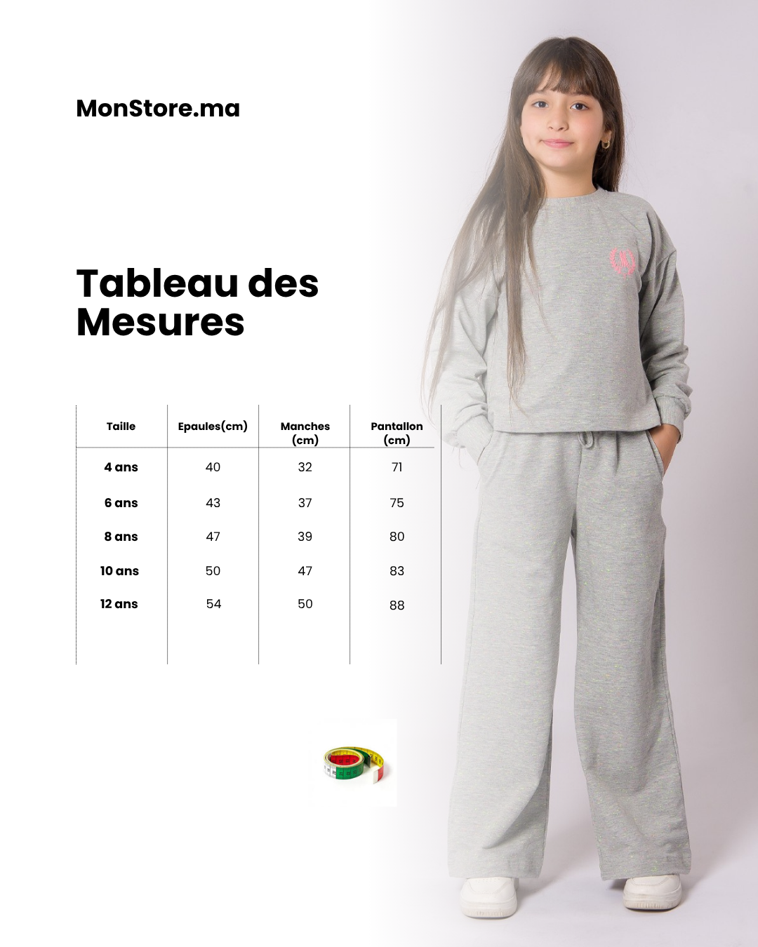 Survette Gris cool pour fille