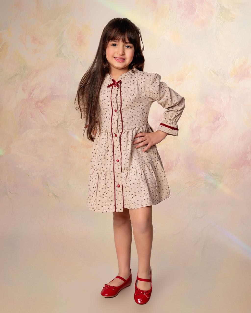 Robe beige grona pour fille