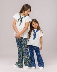Ensemble Fille Blanc & Imprimé Floral