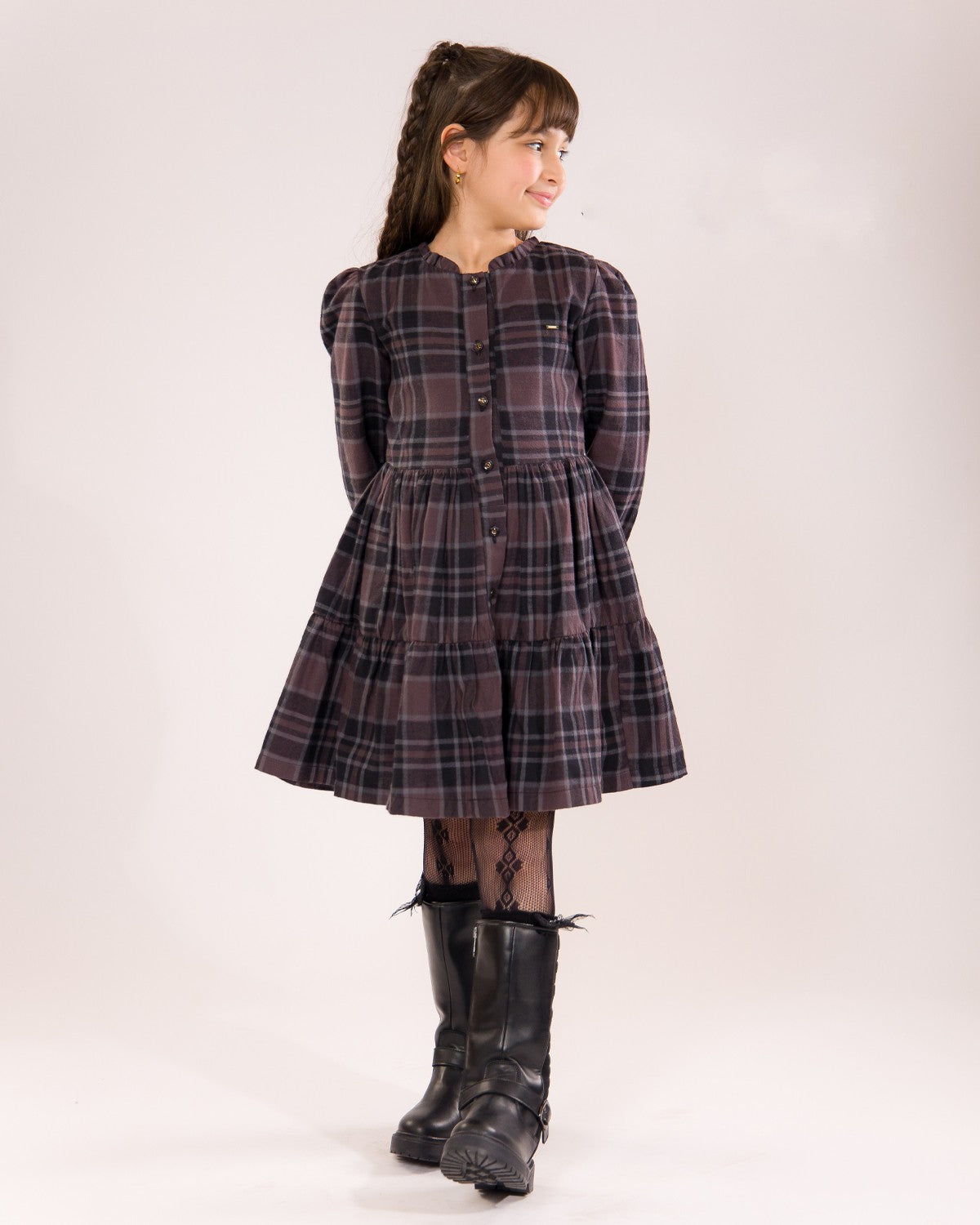 Robe Fille à Carreaux