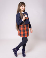 Ensemble Fille Pull Bleu Marine & Jupe