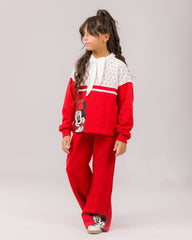 Ensemble Survette Fille Rouge & Blanc
