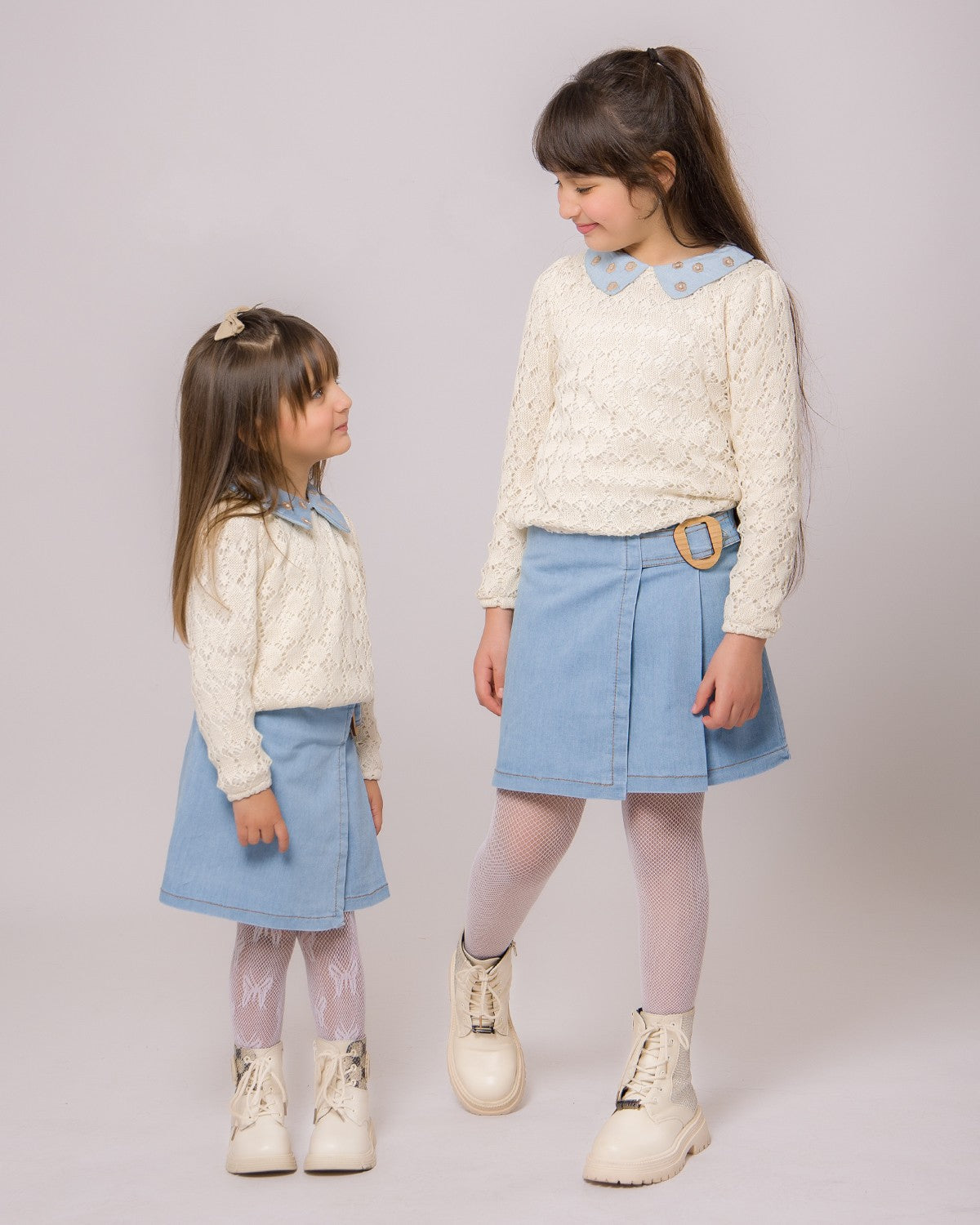 Ensemble Fille Jupe Bleu Ciel