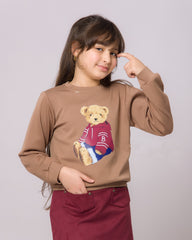Ensemble Fille Pull Marron & Jupe Bordeaux
