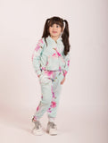 Survette vert fleurie pour fille